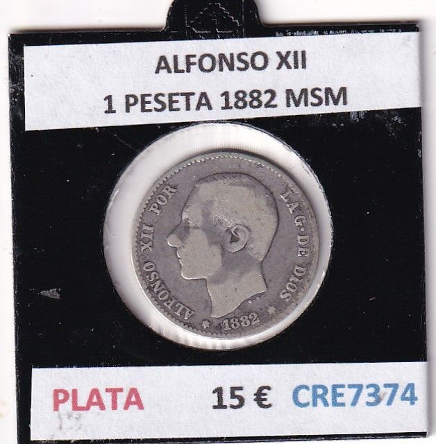 imagen-13-32199.jpg CRE7374 MONEDA ESPAÑA ALFONSO XII 1 PESETA 1882 MSM - Imagen 1