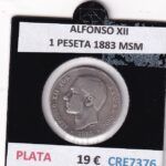 CRE7376 MONEDA ESPAÑA ALFONSO XII 1 PESETA 1883 MSM