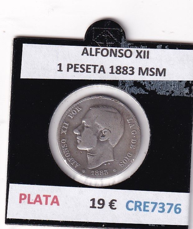 imagen-13-32201.jpg CRE7376 MONEDA ESPAÑA ALFONSO XII 1 PESETA 1883 MSM - Imagen 1