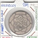 CR2270 MONEDA MARRUECOS 5 DIRHAMS 1329 PLATA BO MBC