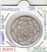 CR2270 MONEDA MARRUECOS 5 DIRHAMS 1329 PLATA BO MBC