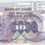 CRJ2203 BILLETE UGANDA 10 SHILLINGS 1982 P-16 SIN CIRCULAR