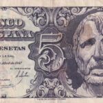 CRBS1768 BILLETE ESPAÑA 5 PESETAS 1947 SERIE D BC