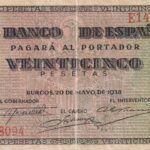 CRBS1771 BILLETE ESPAÑA 25 PESETAS 1938 SERIE E BC