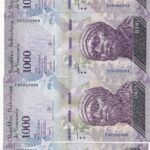 CRBX2554 4 BILLETES VENEZUELA 1000 BOLIV, 2017 SERIE DIF. NUM BAJA IGUAL