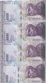 CRBX2555 4 BILLETES VENEZUELA 1000 BOLIV. 2017 SERIE DIF. NUM BAJA IGUAL