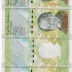 CRBX2565 4 BILLETES VENEZUELA 50 BOLIVARES 2015 PRUEBAS PROGRESIVAS S/C