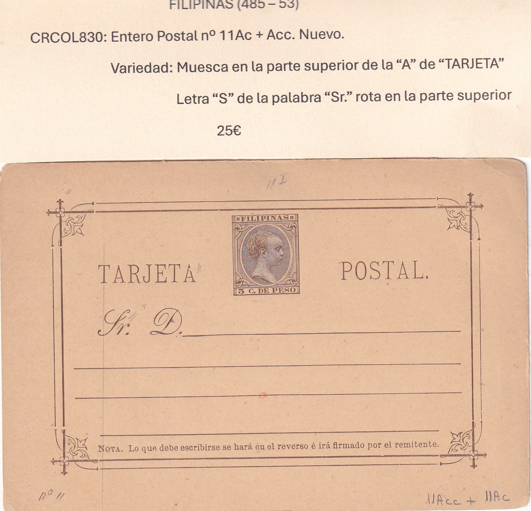 imagen-13-32458.jpg CRCOL830 ENTERO POSTAL FILIPINAS Nº 11ACC VER DESCRIPCON EN FOTO - Imagen 1