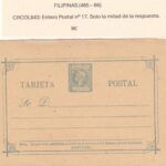 CRCOL843 ENTERO POSTAL FILIPINAS Nº 17 VER DESCRIPCON EN FOTO