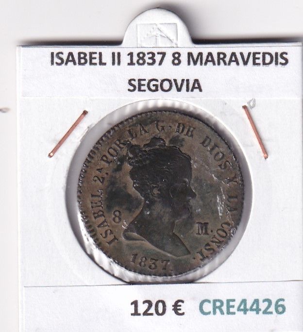 imagen-13-32473.jpg CRE4426 MONEDA ESPAÑA ISABEL II 1837 8 MARAVEDIS SEGOVIA - Imagen 1
