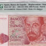 CRPMG019 BILLETE ESPAÑA 2000 PESETAS 1980 ENCAPSULADO