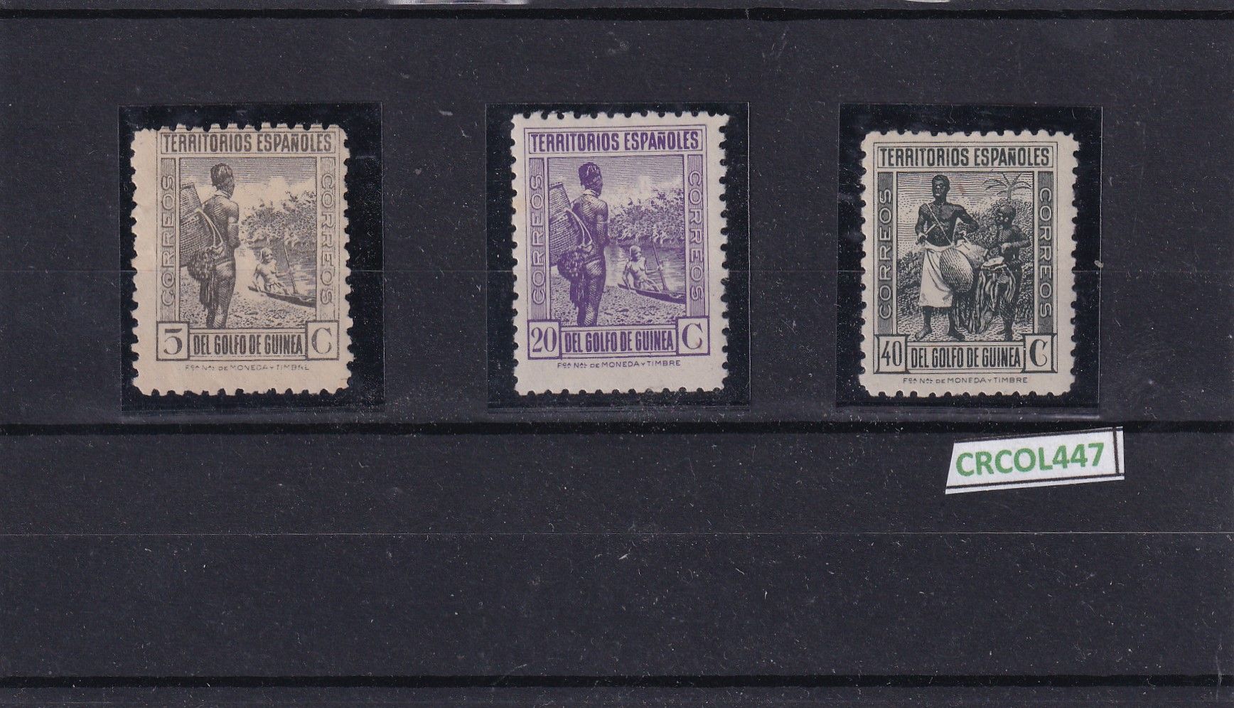 imagen-13-32516.jpg CRCOL447 SELLOS COLONIA ESPAÑA GUINEA Nº CAT 264-66 CON CHARNELA - Imagen 1