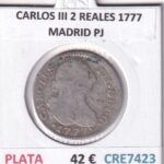 CRE7423 MONEDA ESPAÑA CARLOS III 2 REALES 1777 MADRID PJ