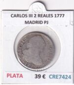 CRE7424 MONEDA ESPAÑA CARLOS III 2 REALES 1777 MADRID PJ