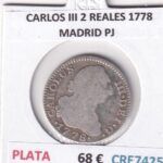 CRE7425 MONEDA ESPAÑA CARLOS III 2 REALES 1778 MADRID PJ