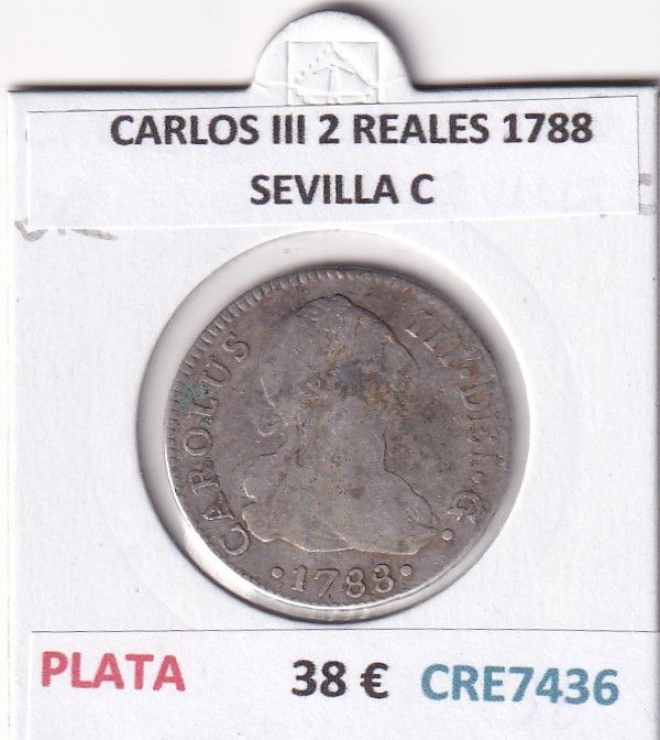 imagen-13-32537.jpg CRE7436 MONEDA ESPAÑA CARLOS III 2 REALES 1788 SEVILLA C - Imagen 1
