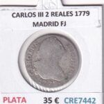 CRE7442 MONEDA ESPAÑA CARLOS III 2 REALES 1779 MADRID FJ