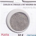 CRE7458 MONEDA ESPAÑA CARLOS III 2 REALES 1787 MADRID DV