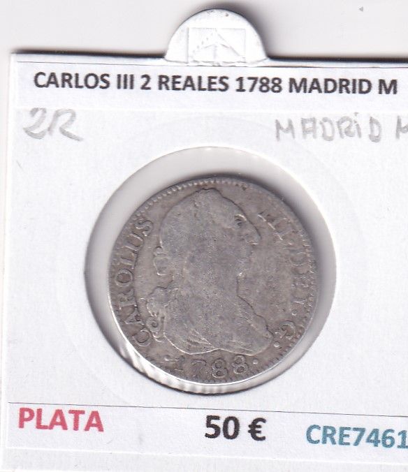 imagen-13-32562.jpg CRE7461 MONEDA ESPAÑA CARLOS III 2 REALES 1788 MADRID M - Imagen 1