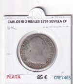 CRE7465 MONEDA ESPAÑA CARLOS III 2 REALES 1774 SEVILLA CF