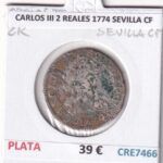 CRE7466 MONEDA ESPAÑA CARLOS III 2 REALES 1774 SEVILLA CF