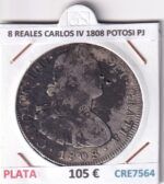 CRE7564 MONEDA ESPAÑA 8 REALES CARLOS IV 1808 POTOSI PJ