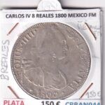 CRBAN944 MONEDA ESPAÑA CARLOS IV 8 REALES 1800 MEXICO FM PLATA
