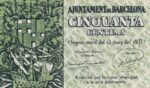 CRBL0486 BILLETE LOCAL ESPAÑA BARCELONA 50 CENTIMOS 1937 SIN CIRCULAR