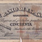 CRBL0500 BILLETE LOCAL ESPAÑA SANTANDER 50 PESETAS 1936 MC