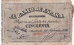 CRBL0505 BILLETE LOCAL ESPAÑA SANTANDER 50 PESETAS 1936 BC
