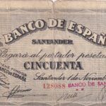 CRBL0506 BILLETE LOCAL ESPAÑA SANTANDER 50 PESETAS 1936 BC
