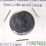 CRE7653 MONEDA IBERA MEDIA UNIDAD CASTULO CAB. MASC. TORO 80-40 A.C