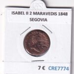 CRE7774 MONEDA ESPAÑA ISABEL II 2 MARAVEDIS 1848 SEGOVIA
