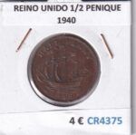 CR4375 MONEDA REINO UNIDO 1/2 PENIQUE 1940