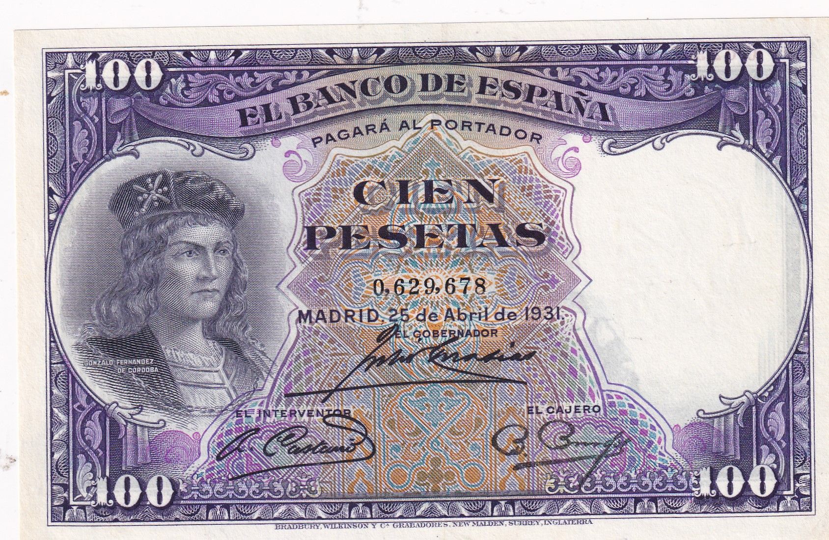 imagen-13-33101.jpg CRBS1848 BILLETE ESPAÑA 100 PESETAS 1931 SIN SERIE EBC - Imagen 1