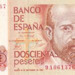CRBS1857 BILLETE ESPAÑA 200 PESETAS 1980 SERIE 9A ESPECIAL MBC