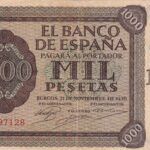 CRBS1883 BILLETE ESPAÑA 1000 PESETAS 1936 SERIE B MBC