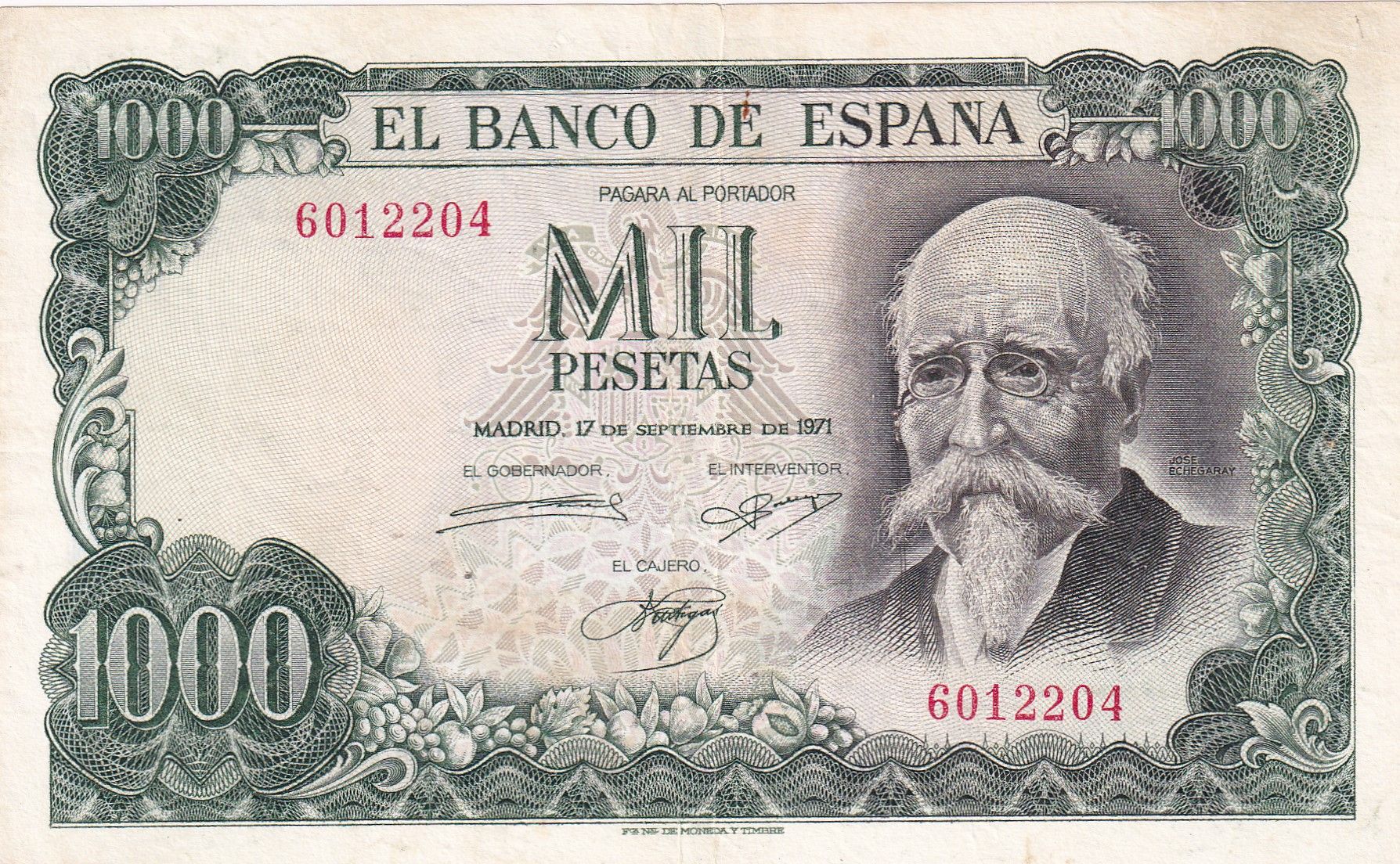imagen-13-33145.jpg CRBS1892 BILLETE ESPAÑA 1000 PESETAS 1971 SIN SERIE MBC - Imagen 1