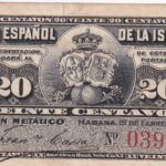 CRBX2587 BILLETE CUBA ESPAÑOL 20 CENTAVOS 1897 SIN SERIE MBC