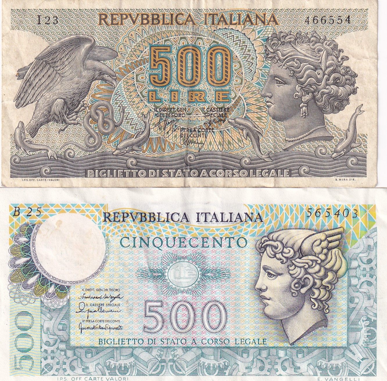 imagen-13-33194.jpg CRBX2592 2 BILLETES ITALIA 500 LIRAS BC - Imagen 1
