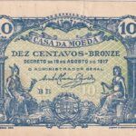 CRBX2593 BILLETE PORTUGAL 10 CENTAVOS 1917 SERIE B MBC
