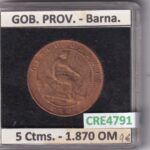 CRE4791 MONEDA ESPAÑA GOBIERNO PROVISIONAL 5 CENTIMOS 1870 OM BARNA
