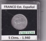 CRE7329 MONEDA ESPAÑA ESTADO ESPAÑOL 5 CENTIMOS 1940