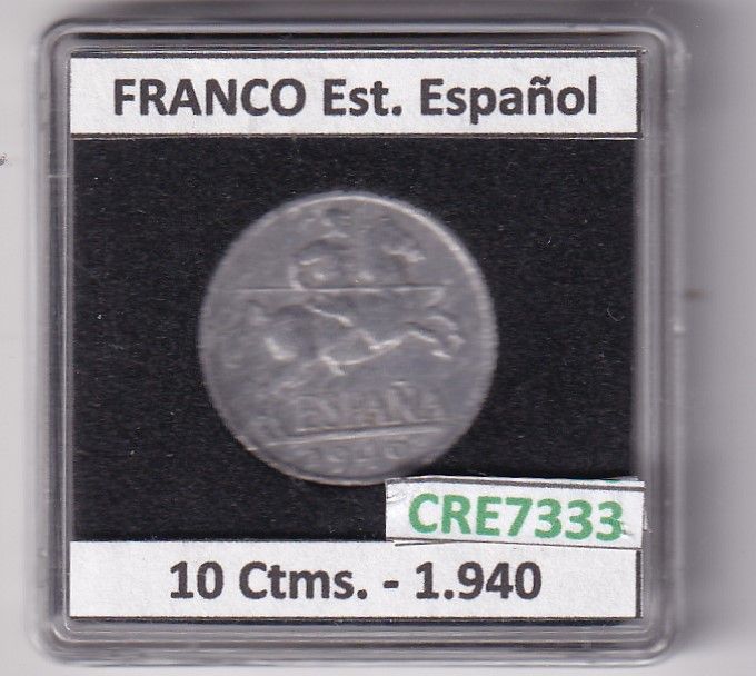 imagen-13-33232.jpg CRE7333 MONEDA ESPAÑA ESTADO ESPAÑOL 10 CENTIMOS 1940 - Imagen 1