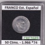 CRE7689 MONEDA ESPAÑA ESTADO ESPAÑOL 50 CENTIMOS 1966 *74 PRUEBA
