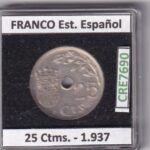 CRE7690 MONEDA ESPAÑA ESTADO ESPAÑOL 25 CENTIMOS 1937