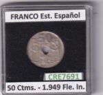 CRE7691 MONEDA ESPAÑA ESTADO ESPAÑOL 50 CENTIMOS 1949 FLECHAS INVER.