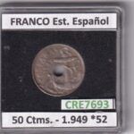 CRE7693 MONEDA ESPAÑA ESTADO ESPAÑOL 50 CENTIMOS 1949 *52