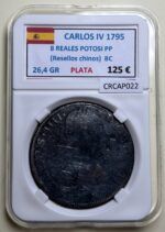 CRCAP022 MONEDA ESPAÑA CARLOS IV 8 REALES 1795 POTOSI PP RESELLOS CHIN.