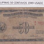 CRBX3042 BILLETE FILIPINAS 50 CENTAVOS 1949 USADO